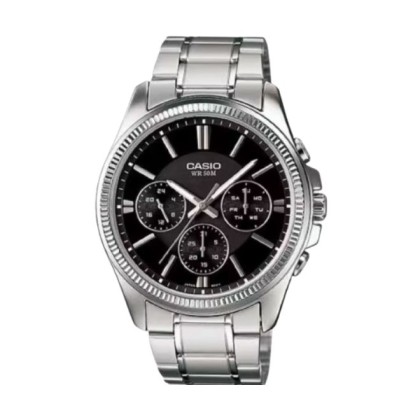 Casio General MTP-1375D-1AV Silver Stainless Steel Band Men Watch